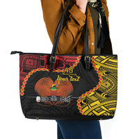 Personalised Papua New Guinea 49th Anniversary Leather Tote Bag Hapi De bilong Indipendens Papua Niugini LT9 - Polynesian Pride