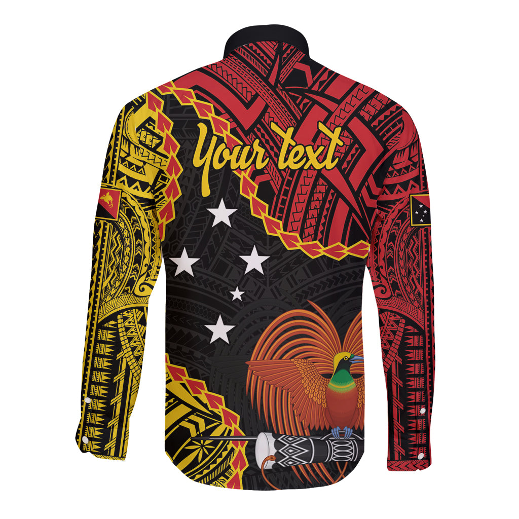 Personalised Papua New Guinea 49th Anniversary Long Sleeve Button Shirt Hapi De bilong Indipendens Papua Niugini