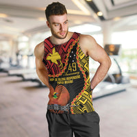 Personalised Papua New Guinea 49th Anniversary Men Tank Top Hapi De bilong Indipendens Papua Niugini LT9 Black - Polynesian Pride