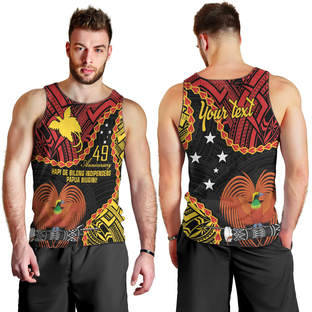 Personalised Papua New Guinea 49th Anniversary Men Tank Top Hapi De bilong Indipendens Papua Niugini LT9 - Polynesian Pride