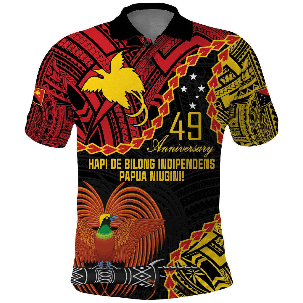 Personalised Papua New Guinea 49th Anniversary Polo Shirt Hapi De bilong Indipendens Papua Niugini