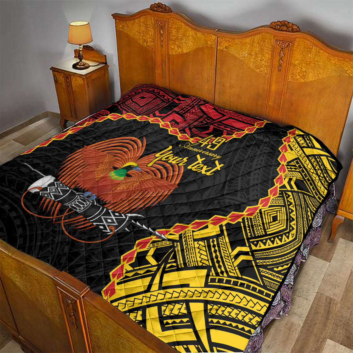 Personalised Papua New Guinea 49th Anniversary Quilt Hapi De bilong Indipendens Papua Niugini