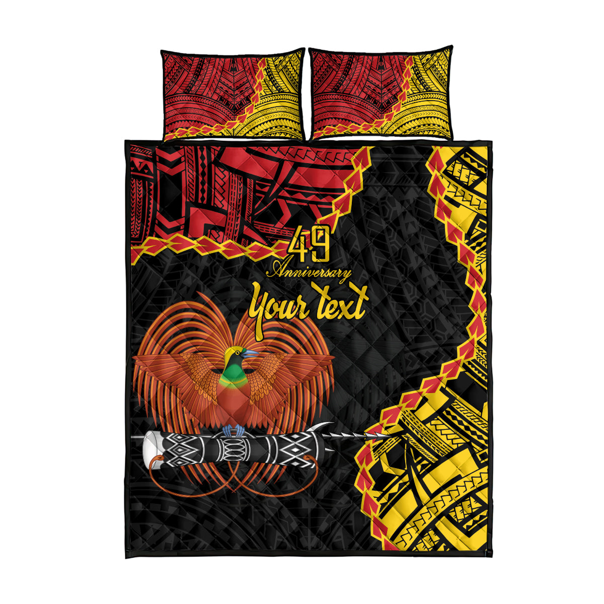 Personalised Papua New Guinea 49th Anniversary Quilt Bed Set Hapi De bilong Indipendens Papua Niugini LT9 - Polynesian Pride