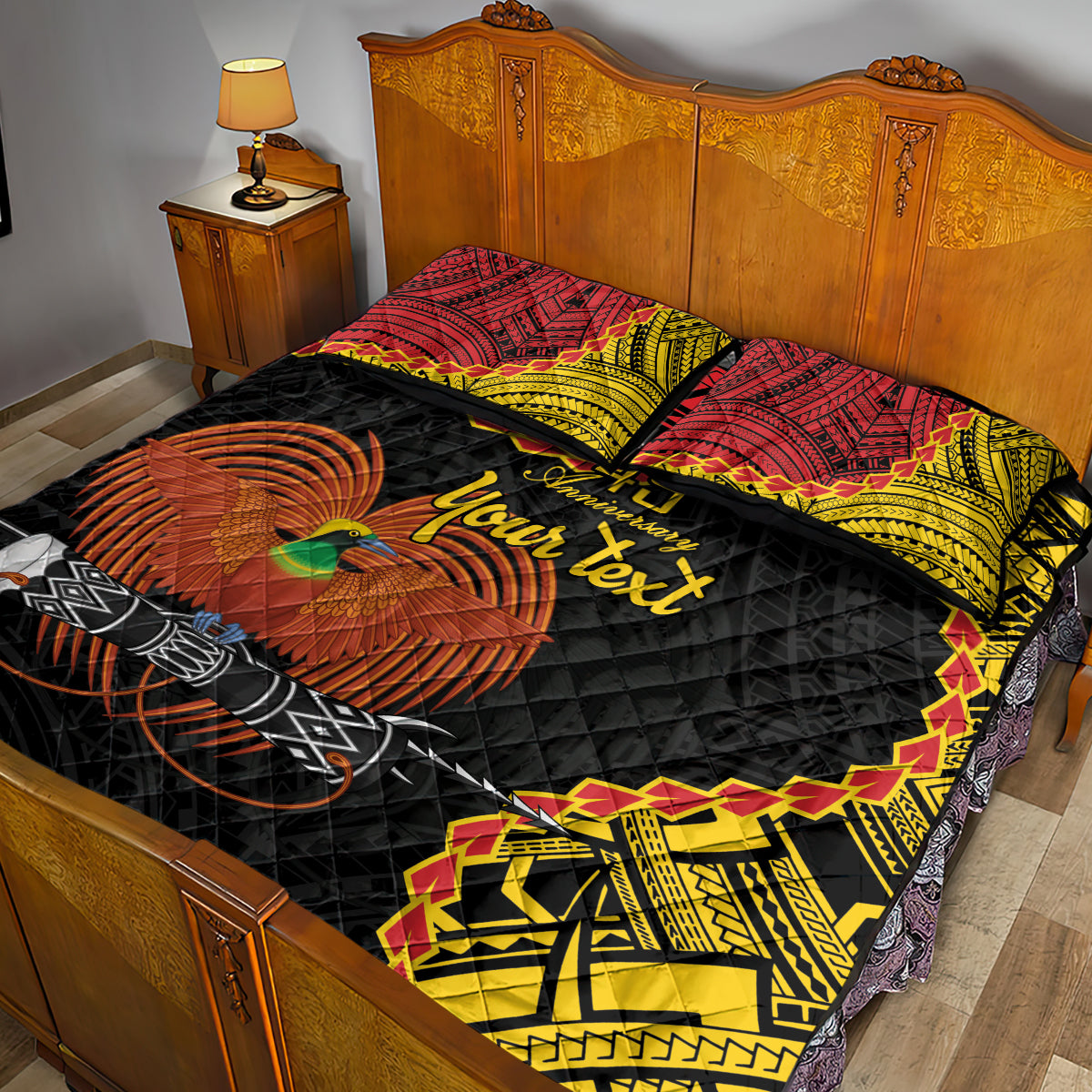 Personalised Papua New Guinea 49th Anniversary Quilt Bed Set Hapi De bilong Indipendens Papua Niugini LT9 - Polynesian Pride