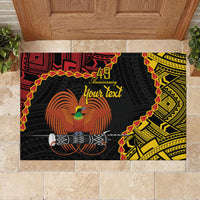 Personalised Papua New Guinea 49th Anniversary Rubber Doormat Hapi De bilong Indipendens Papua Niugini LT9 - Polynesian Pride