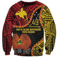 Personalised Papua New Guinea 49th Anniversary Sweatshirt Hapi De bilong Indipendens Papua Niugini LT9 Unisex Black - Polynesian Pride