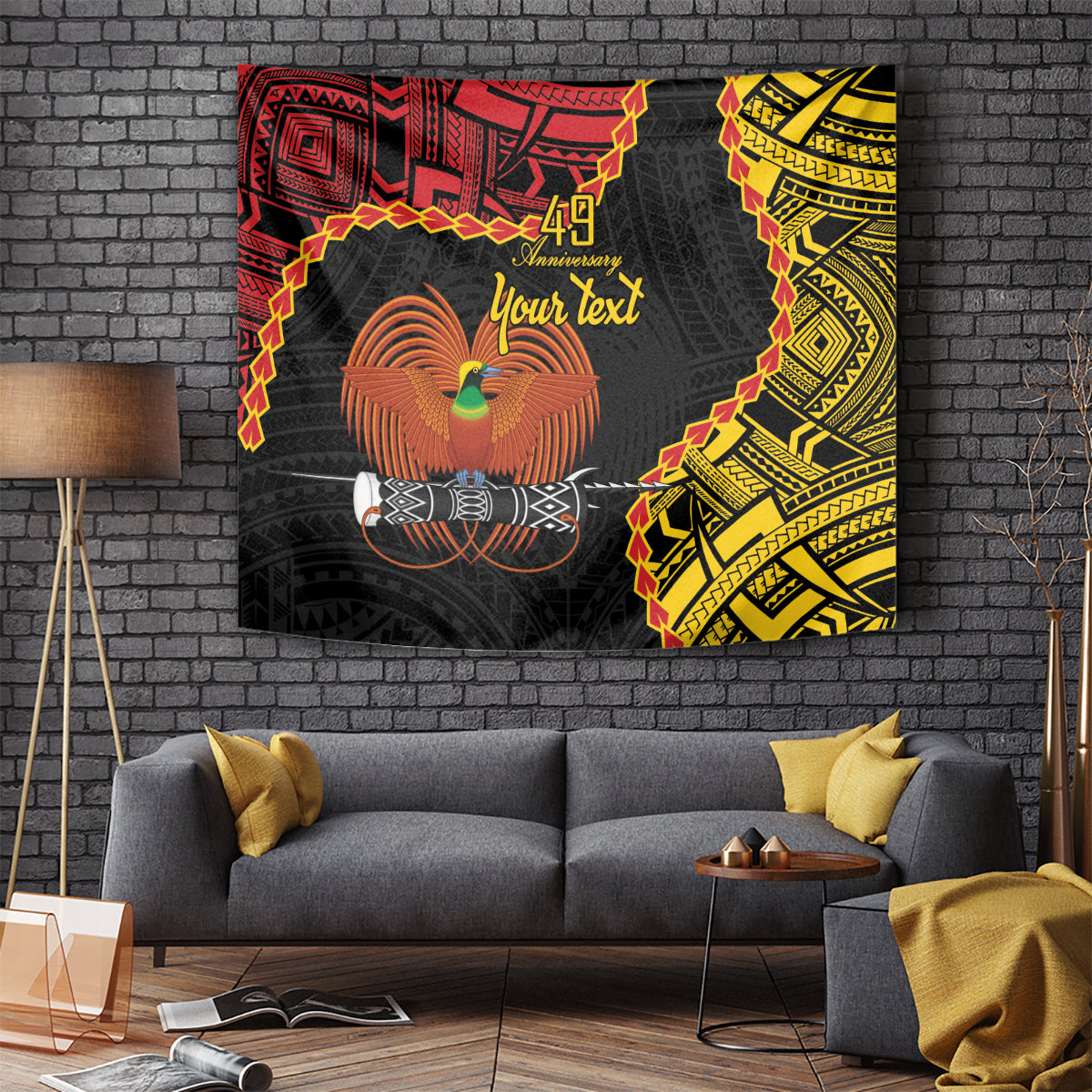 Personalised Papua New Guinea 49th Anniversary Tapestry Hapi De bilong Indipendens Papua Niugini LT9 - Polynesian Pride