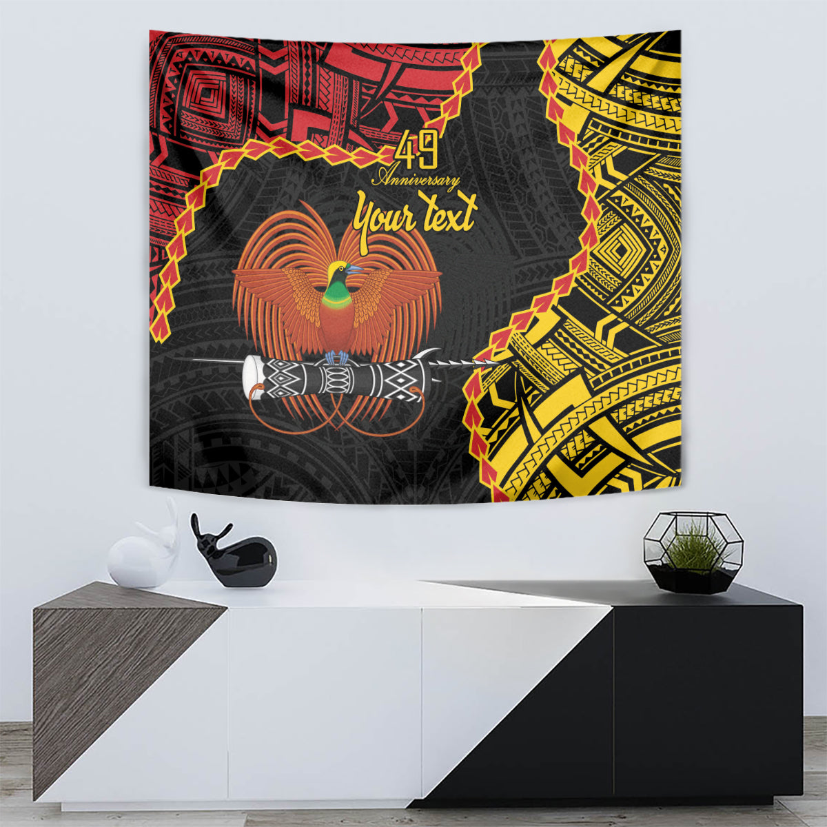 Personalised Papua New Guinea 49th Anniversary Tapestry Hapi De bilong Indipendens Papua Niugini LT9 - Polynesian Pride