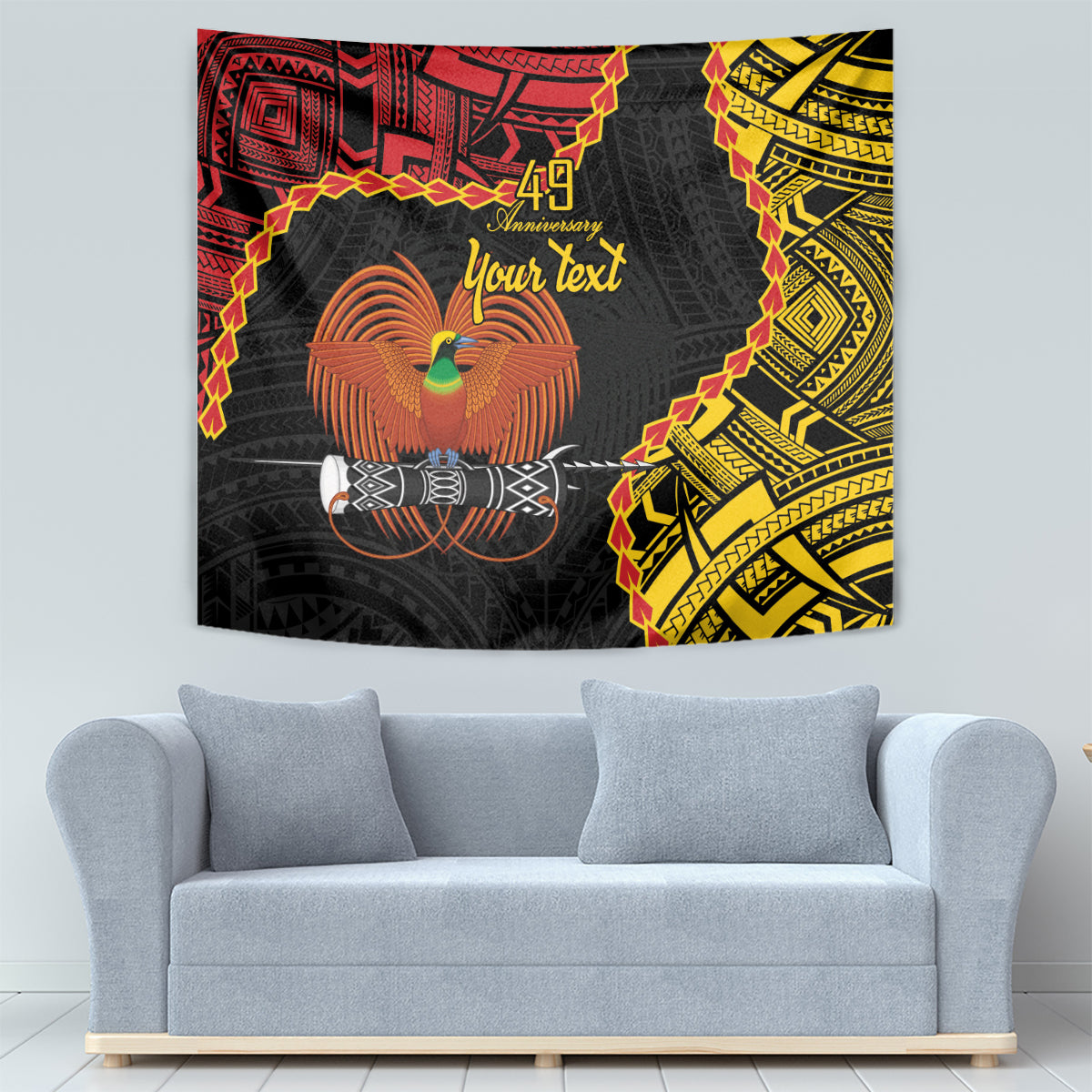 Personalised Papua New Guinea 49th Anniversary Tapestry Hapi De bilong Indipendens Papua Niugini LT9 - Polynesian Pride