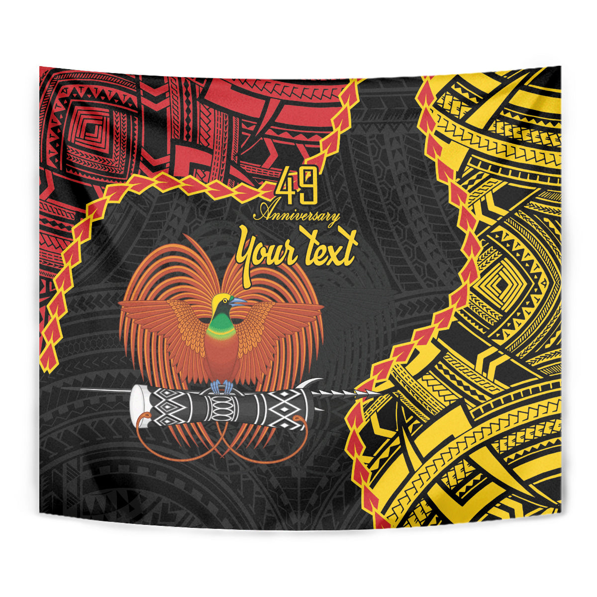 Personalised Papua New Guinea 49th Anniversary Tapestry Hapi De bilong Indipendens Papua Niugini LT9 - Polynesian Pride