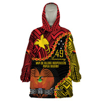 Personalised Papua New Guinea 49th Anniversary Wearable Blanket Hoodie Hapi De bilong Indipendens Papua Niugini LT9 One Size Black - Polynesian Pride