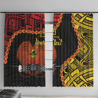 Personalised Papua New Guinea 49th Anniversary Window Curtain Hapi De bilong Indipendens Papua Niugini LT9 With Hooks Black - Polynesian Pride