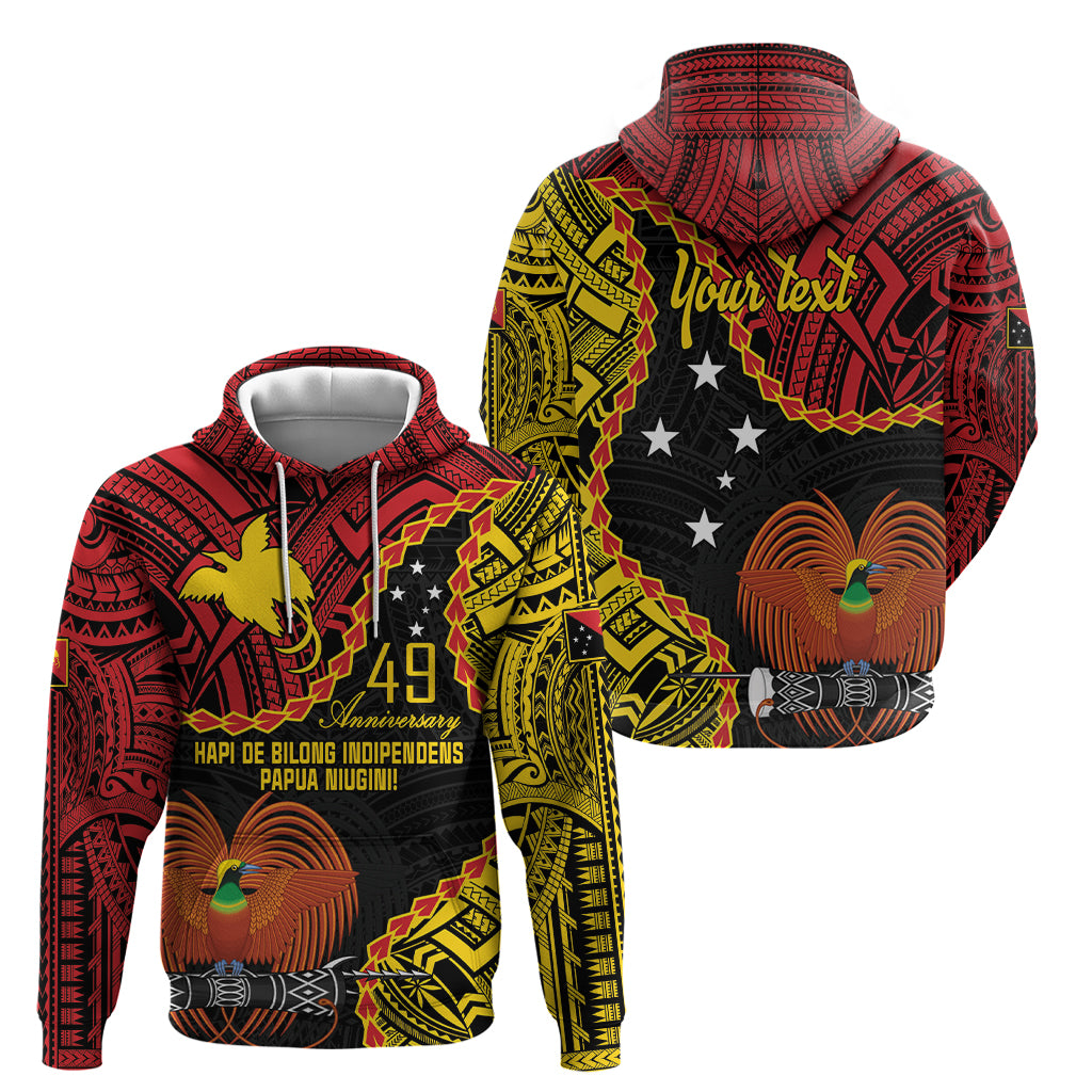 Personalised Papua New Guinea 49th Anniversary Zip Hoodie Hapi De bilong Indipendens Papua Niugini