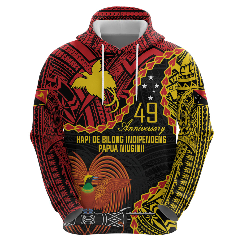 Personalised Papua New Guinea 49th Anniversary Zip Hoodie Hapi De bilong Indipendens Papua Niugini