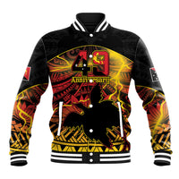 Personalised Papua New Guinea 49th Anniversary Baseball Jacket Bird of Paradise Unity In Diversity LT9 Unisex Black - Polynesian Pride