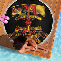 Personalised Papua New Guinea 49th Anniversary Beach Blanket Bird of Paradise Unity In Diversity LT9 - Polynesian Pride