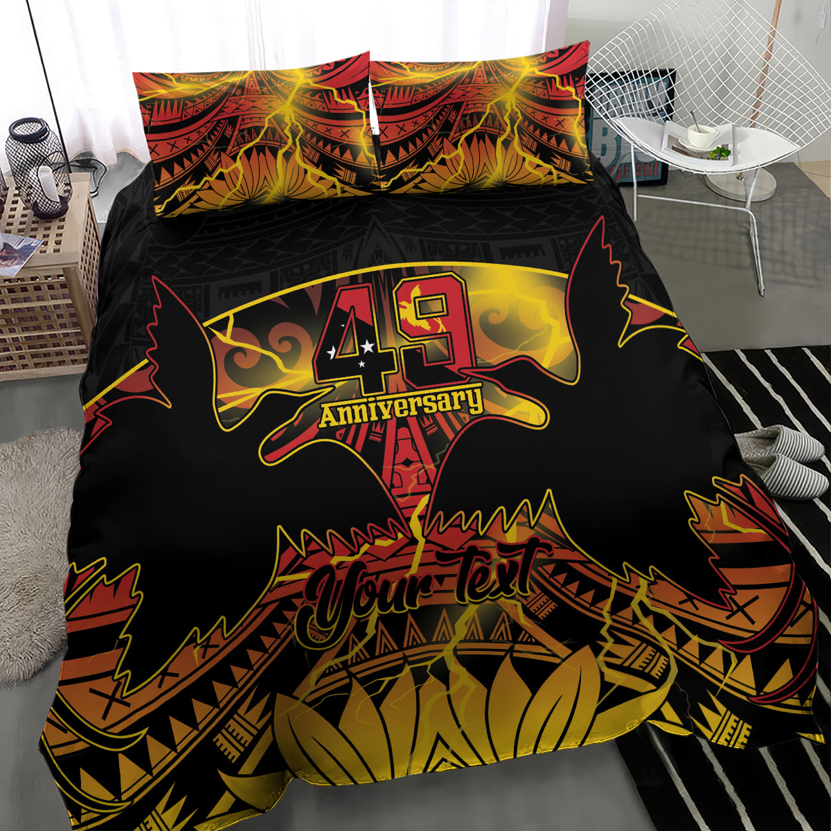 Personalised Papua New Guinea 49th Anniversary Bedding Set Bird of Paradise Unity In Diversity LT9 - Polynesian Pride