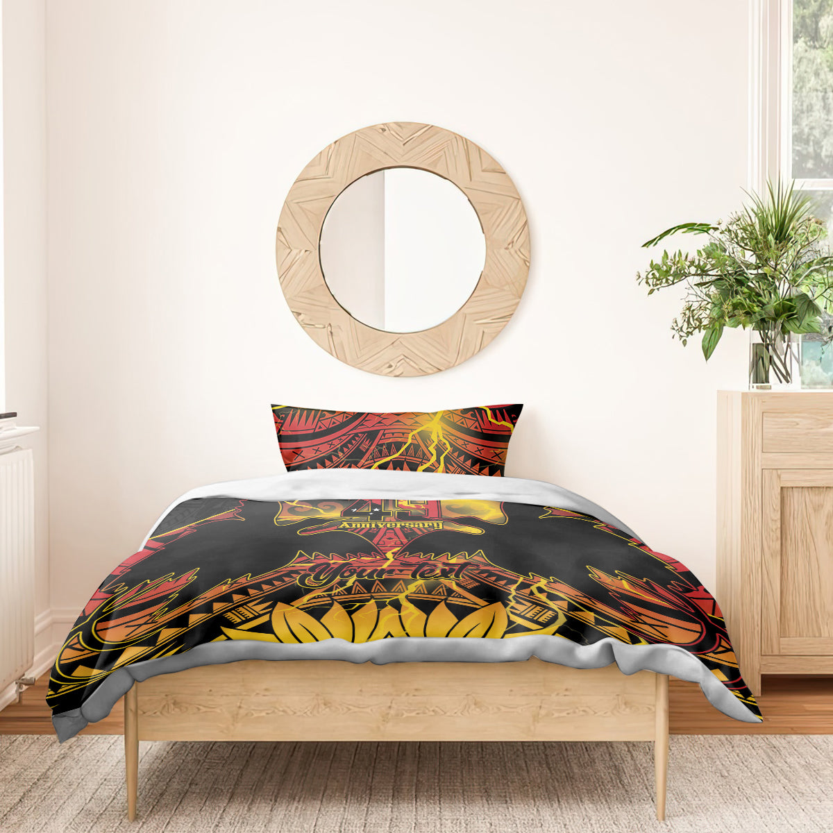 Personalised Papua New Guinea 49th Anniversary Bedding Set Bird of Paradise Unity In Diversity LT9 - Polynesian Pride