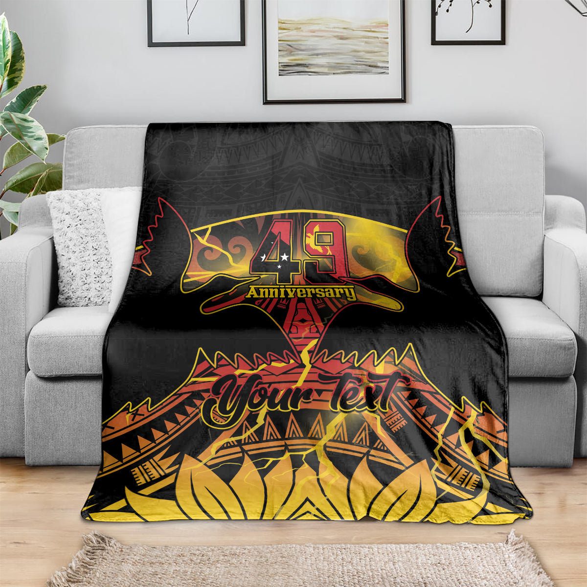 Personalised Papua New Guinea 49th Anniversary Blanket Bird of Paradise Unity In Diversity LT9 - Polynesian Pride