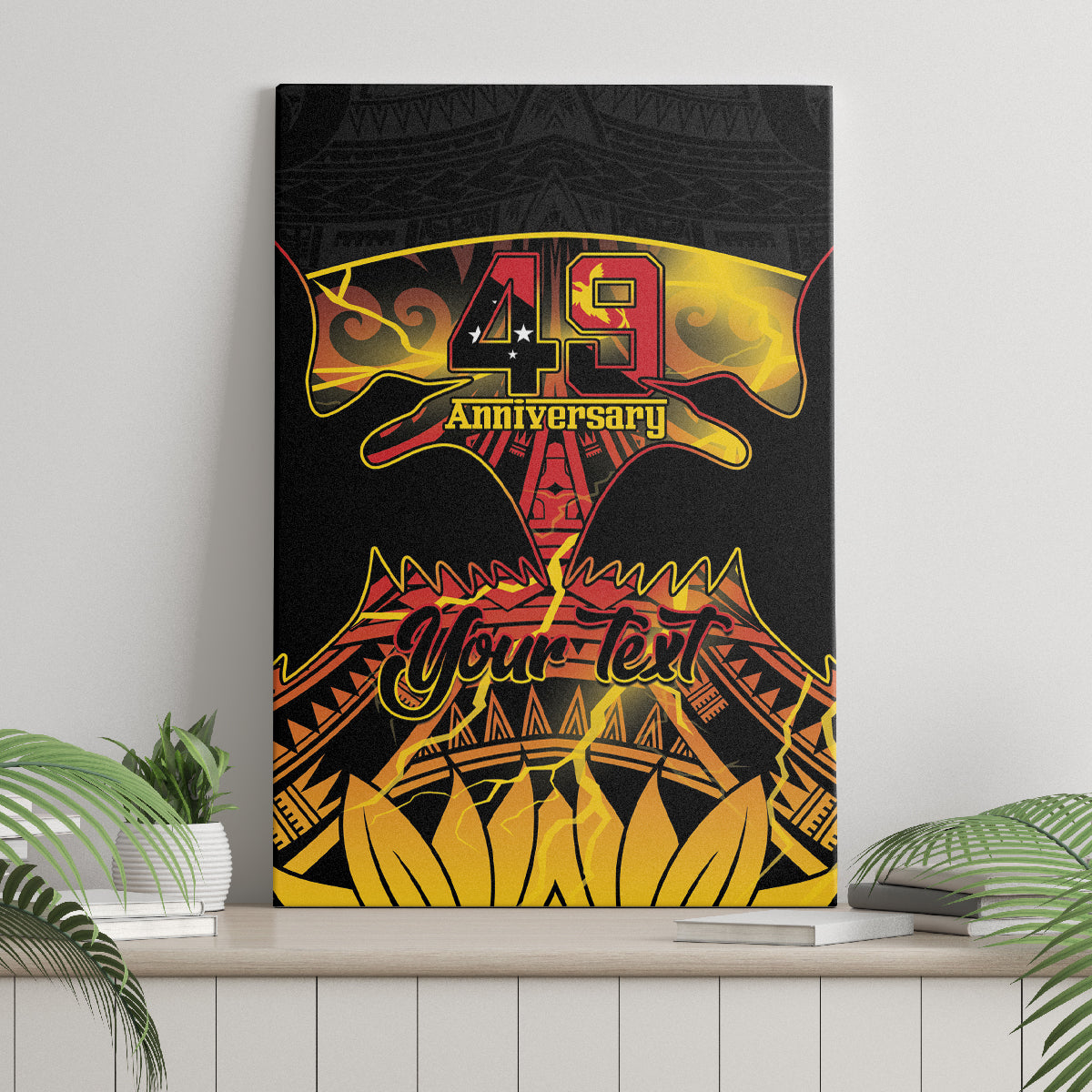 Personalised Papua New Guinea 49th Anniversary Canvas Wall Art Bird of Paradise Unity In Diversity LT9 - Polynesian Pride