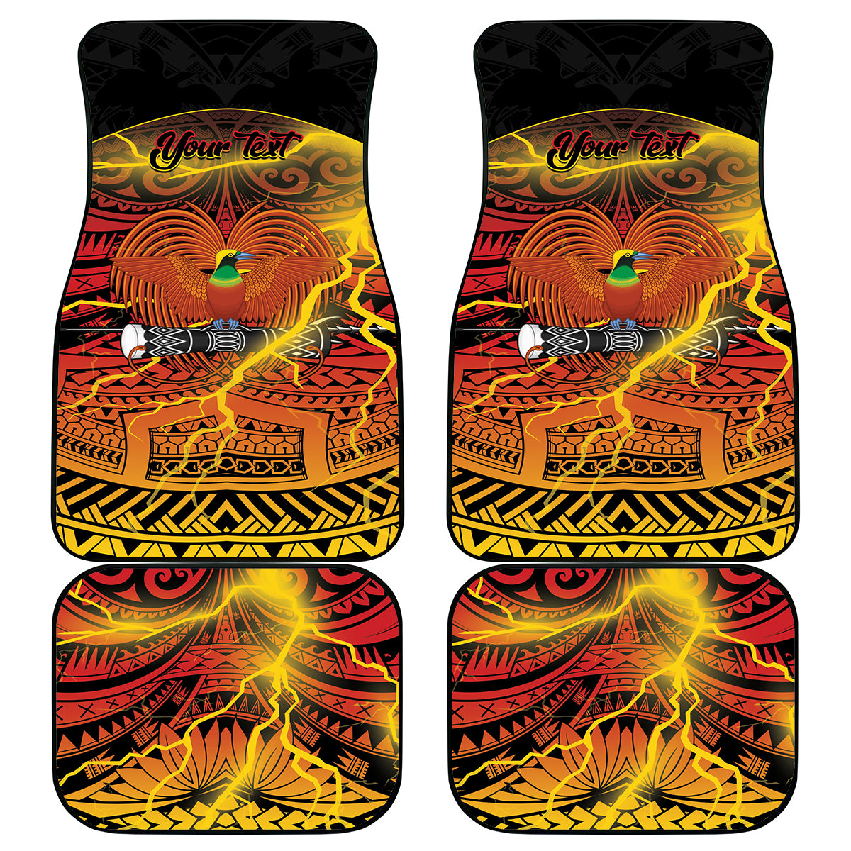Personalised Papua New Guinea 49th Anniversary Car Mats Bird of Paradise Unity In Diversity LT9 - Polynesian Pride