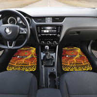 Personalised Papua New Guinea 49th Anniversary Car Mats Bird of Paradise Unity In Diversity LT9 Set 2pcs - Front Black - Polynesian Pride