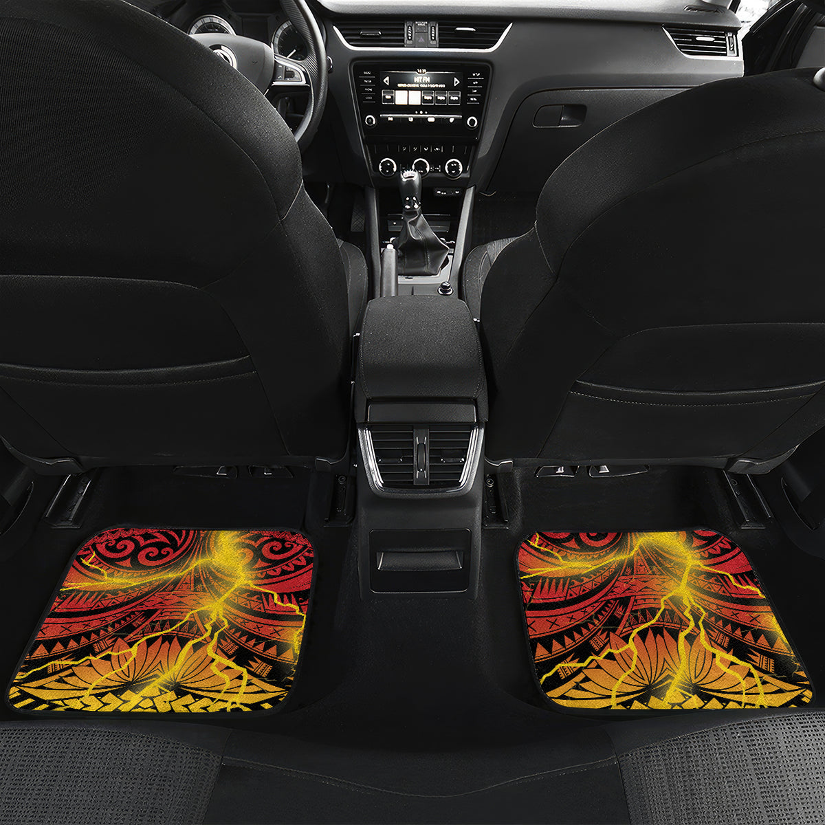 Personalised Papua New Guinea 49th Anniversary Car Mats Bird of Paradise Unity In Diversity LT9 Set 2pcs - Back Black - Polynesian Pride