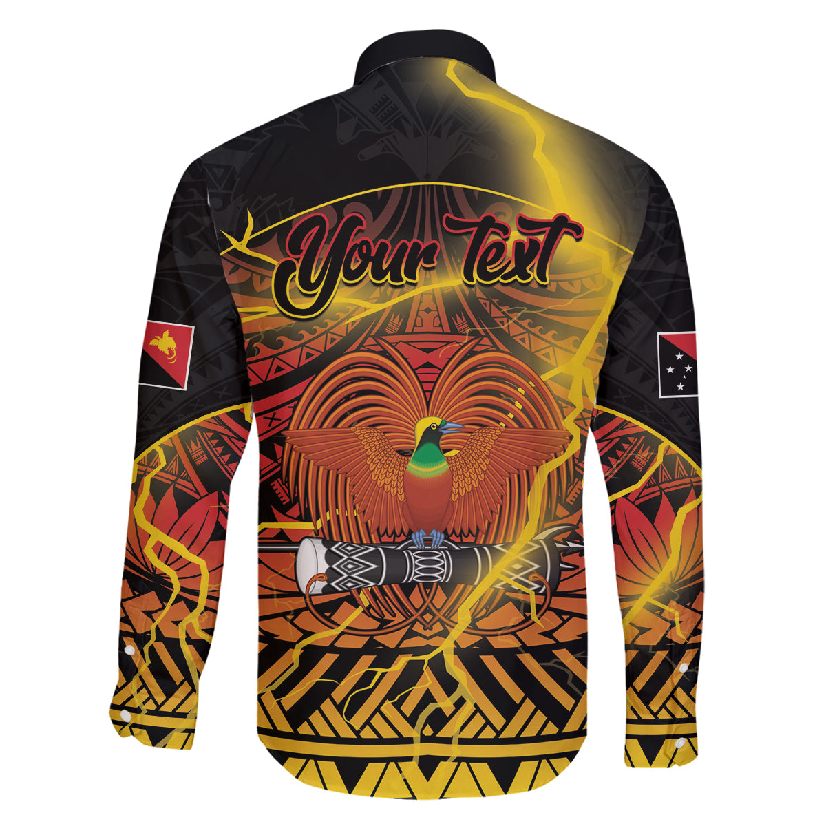 Personalised Papua New Guinea 49th Anniversary Family Matching Mermaid Dress and Hawaiian Shirt Bird of Paradise Unity In Diversity