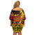 Personalised Papua New Guinea 49th Anniversary Family Matching Off Shoulder Short Dress and Hawaiian Shirt Bird of Paradise Unity In Diversity