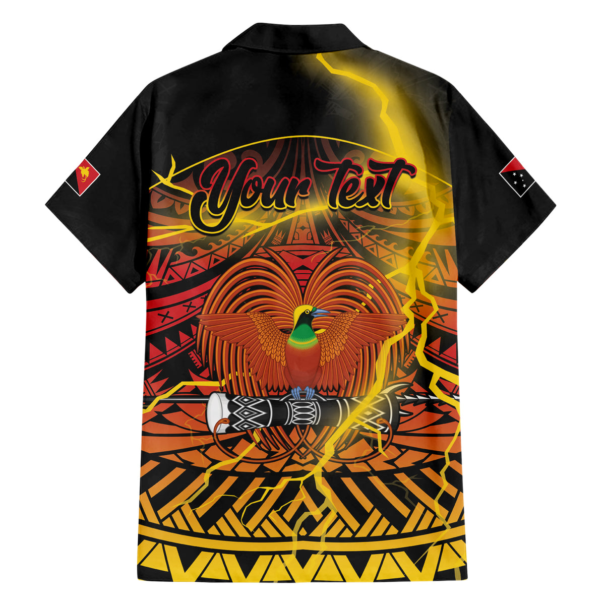 Personalised Papua New Guinea 49th Anniversary Family Matching Short Sleeve Bodycon Dress and Hawaiian Shirt Bird of Paradise Unity In Diversity