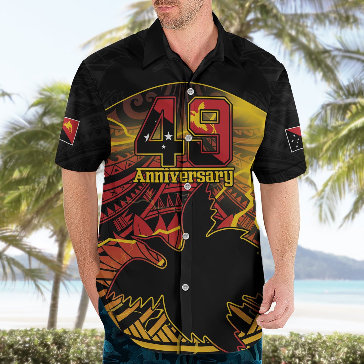 Personalised Papua New Guinea 49th Anniversary Hawaiian Shirt Bird of Paradise Unity In Diversity LT9 - Polynesian Pride