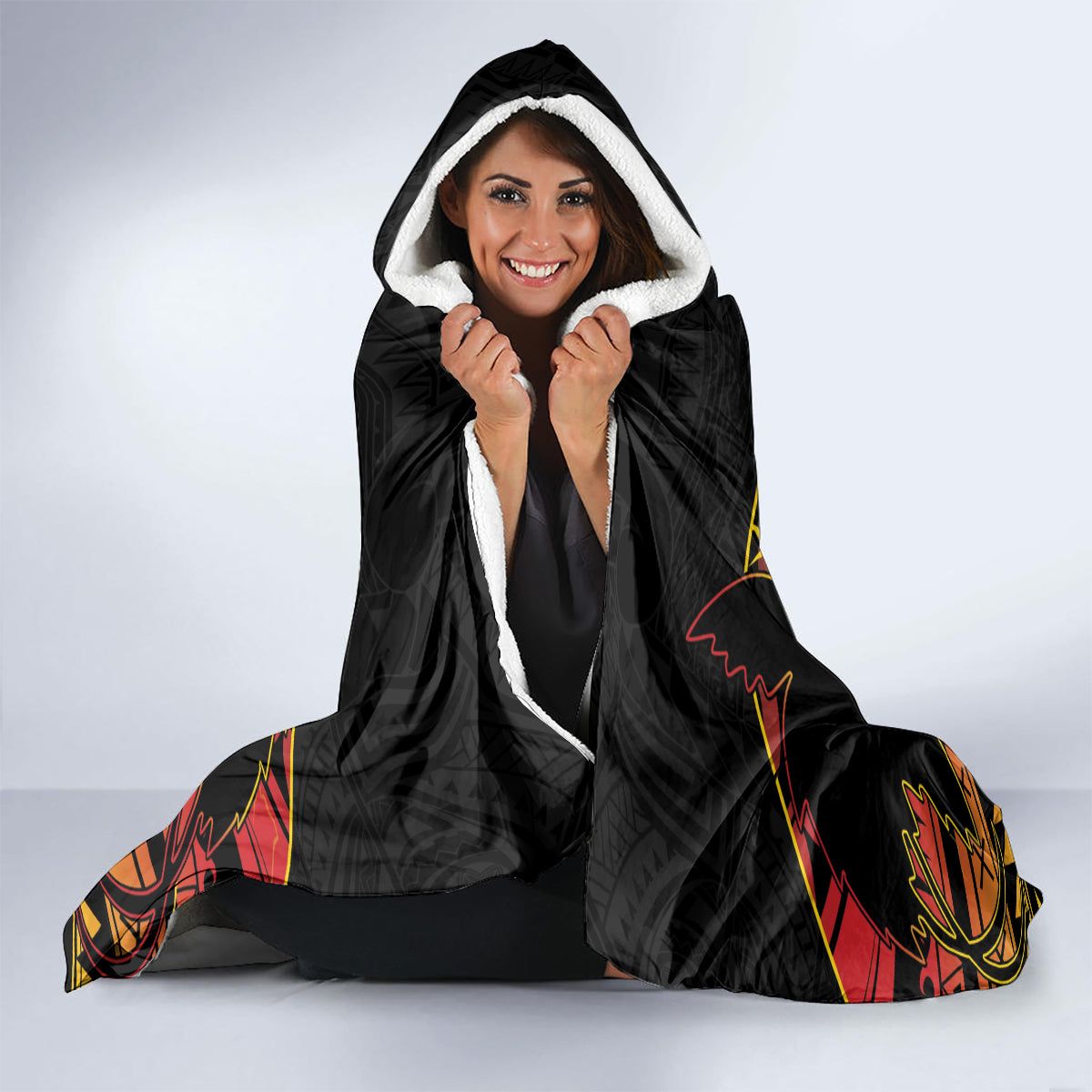 Personalised Papua New Guinea 49th Anniversary Hooded Blanket Bird of Paradise Unity In Diversity LT9 - Polynesian Pride