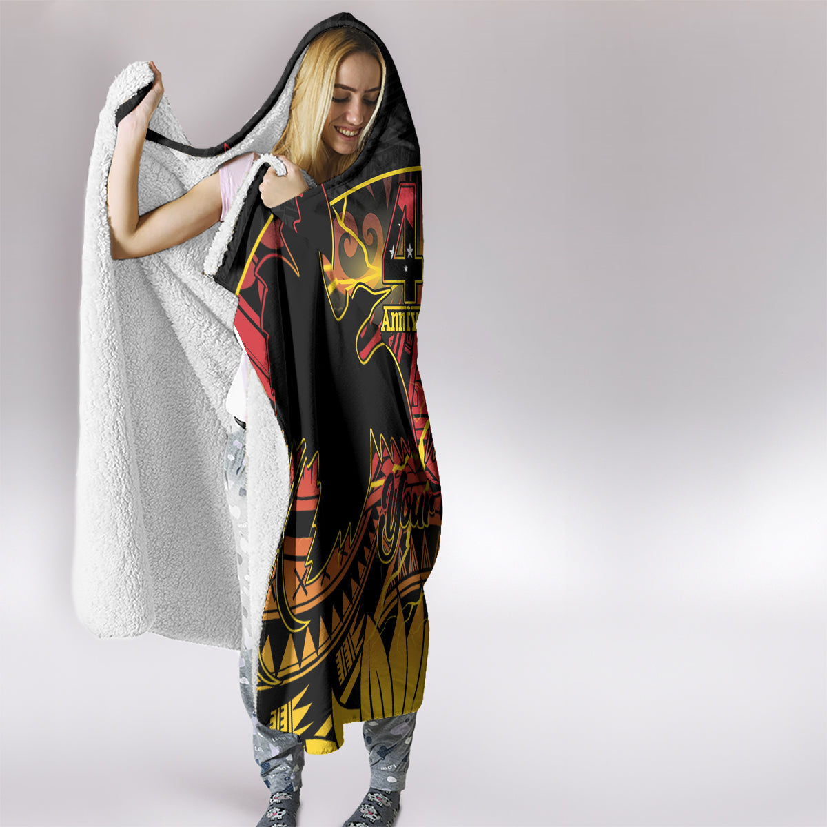 Personalised Papua New Guinea 49th Anniversary Hooded Blanket Bird of Paradise Unity In Diversity LT9 - Polynesian Pride