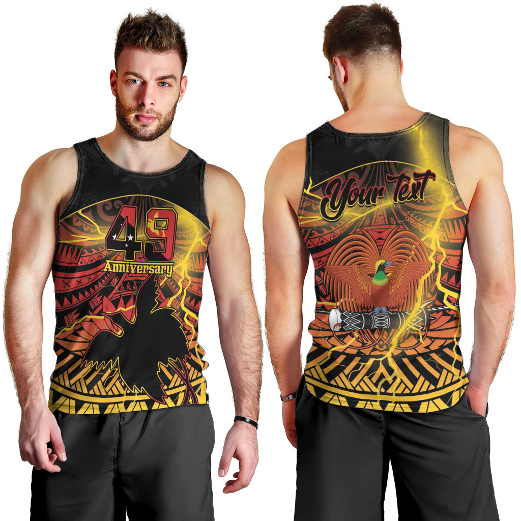 Personalised Papua New Guinea 49th Anniversary Men Tank Top Bird of Paradise Unity In Diversity LT9 - Polynesian Pride