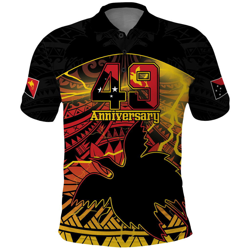 Personalised Papua New Guinea 49th Anniversary Polo Shirt Bird of Paradise Unity In Diversity