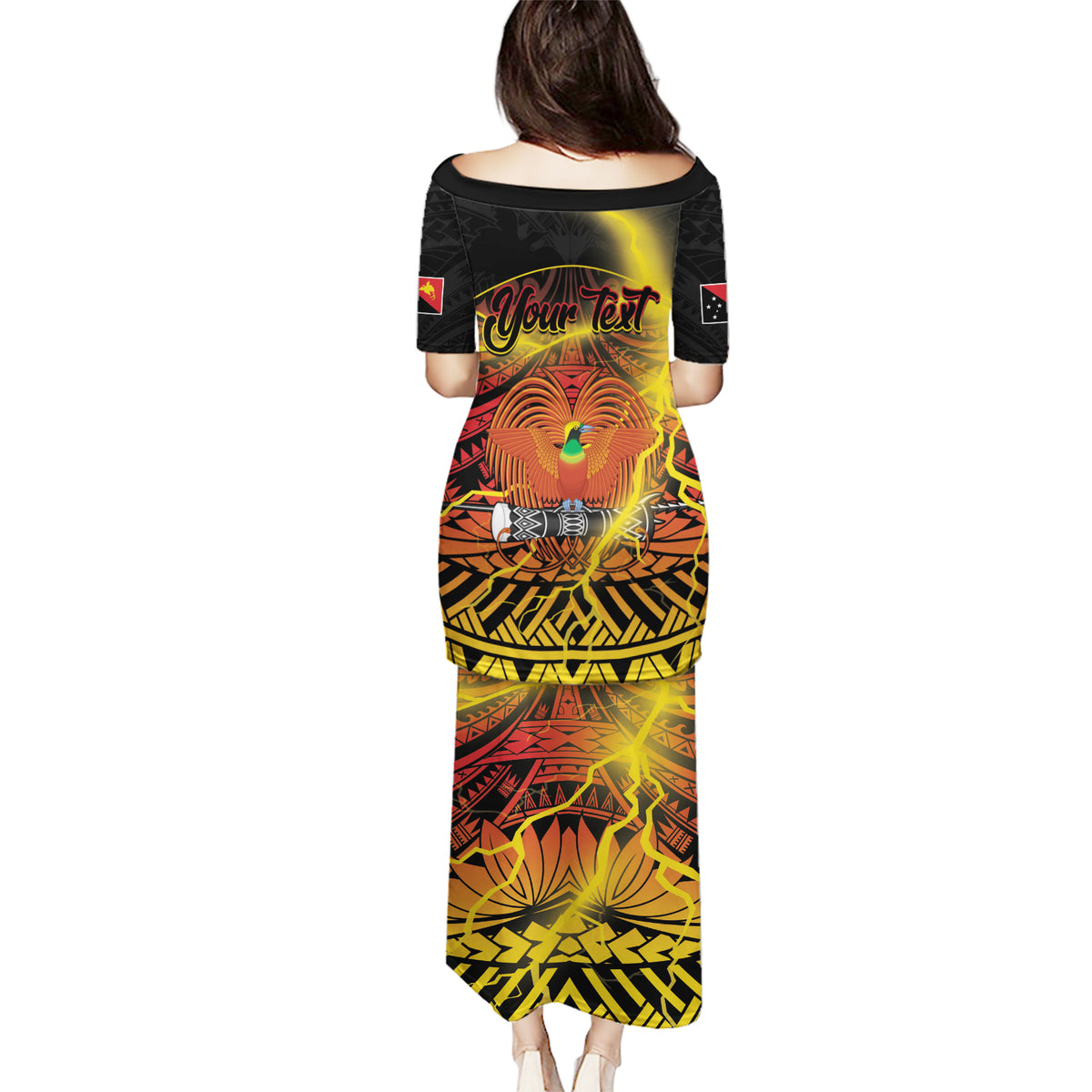 Personalised Papua New Guinea 49th Anniversary Puletasi Bird of Paradise Unity In Diversity LT9 - Polynesian Pride