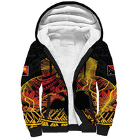 Personalised Papua New Guinea 49th Anniversary Sherpa Hoodie Bird of Paradise Unity In Diversity LT9 Unisex Black - Polynesian Pride