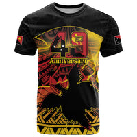 Personalised Papua New Guinea 49th Anniversary T Shirt Bird of Paradise Unity In Diversity LT9 Black - Polynesian Pride
