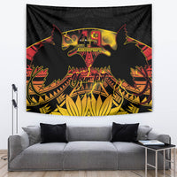 Personalised Papua New Guinea 49th Anniversary Tapestry Bird of Paradise Unity In Diversity LT9 Black - Polynesian Pride