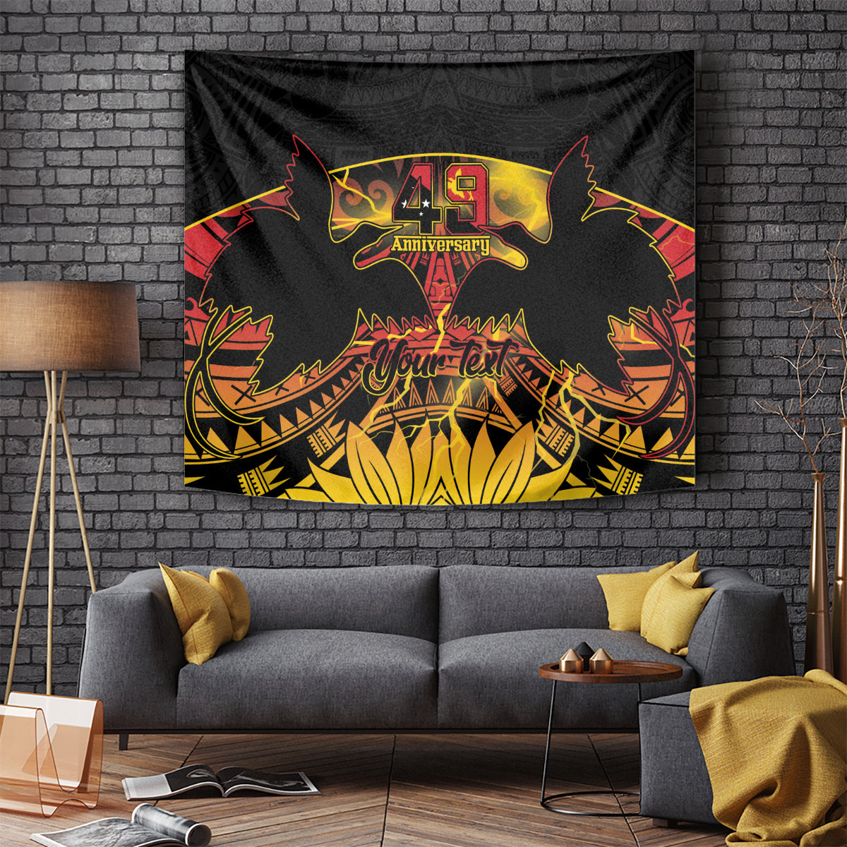 Personalised Papua New Guinea 49th Anniversary Tapestry Bird of Paradise Unity In Diversity LT9 - Polynesian Pride
