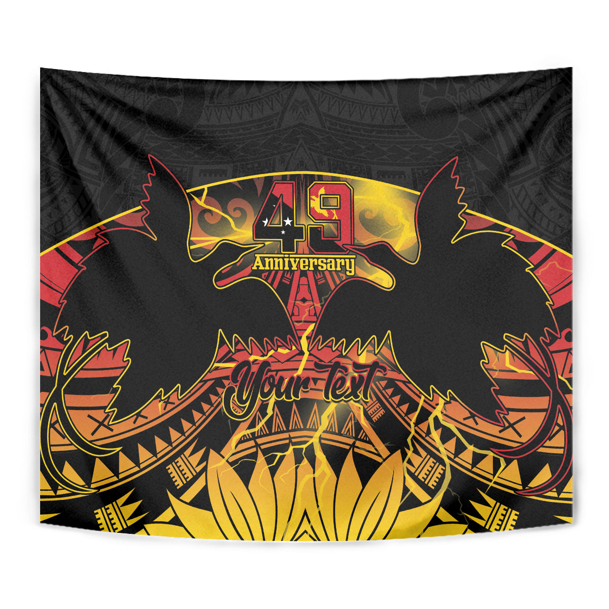 Personalised Papua New Guinea 49th Anniversary Tapestry Bird of Paradise Unity In Diversity LT9 - Polynesian Pride