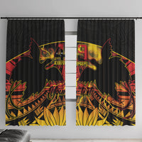 Personalised Papua New Guinea 49th Anniversary Window Curtain Bird of Paradise Unity In Diversity LT9 With Hooks Black - Polynesian Pride