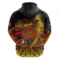 Personalised Papua New Guinea 49th Anniversary Zip Hoodie Bird of Paradise Unity In Diversity