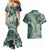 Hawaiian Hibiscus Tribal Vintage Motif Couples Matching Mermaid Dress and Hawaiian Shirt Ver 1