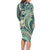 Hawaiian Hibiscus Tribal Vintage Motif Family Matching Long Sleeve Bodycon Dress and Hawaiian Shirt Ver 1