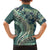 Hawaiian Hibiscus Tribal Vintage Motif Family Matching Off Shoulder Short Dress and Hawaiian Shirt Ver 1