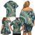 Hawaiian Hibiscus Tribal Vintage Motif Family Matching Off Shoulder Short Dress and Hawaiian Shirt Ver 1