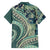 Hawaiian Hibiscus Tribal Vintage Motif Family Matching Off Shoulder Short Dress and Hawaiian Shirt Ver 1