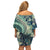 Hawaiian Hibiscus Tribal Vintage Motif Family Matching Off Shoulder Short Dress and Hawaiian Shirt Ver 1