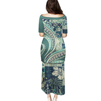 Hawaiian Hibiscus Tribal Vintage Motif Family Matching Puletasi and Hawaiian Shirt Ver 1